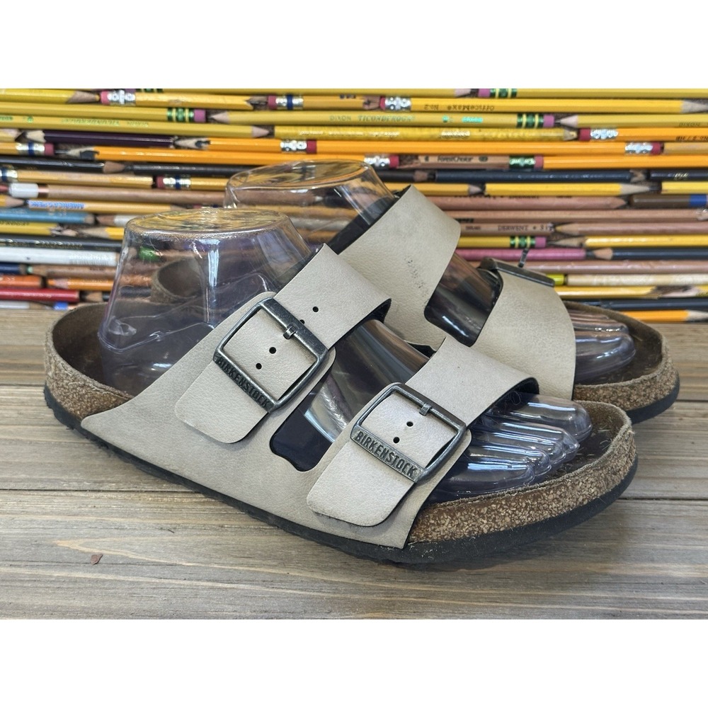 Birkenstock Arizona Sandals Boho Slides Womens 40 9 Tan Leather Good